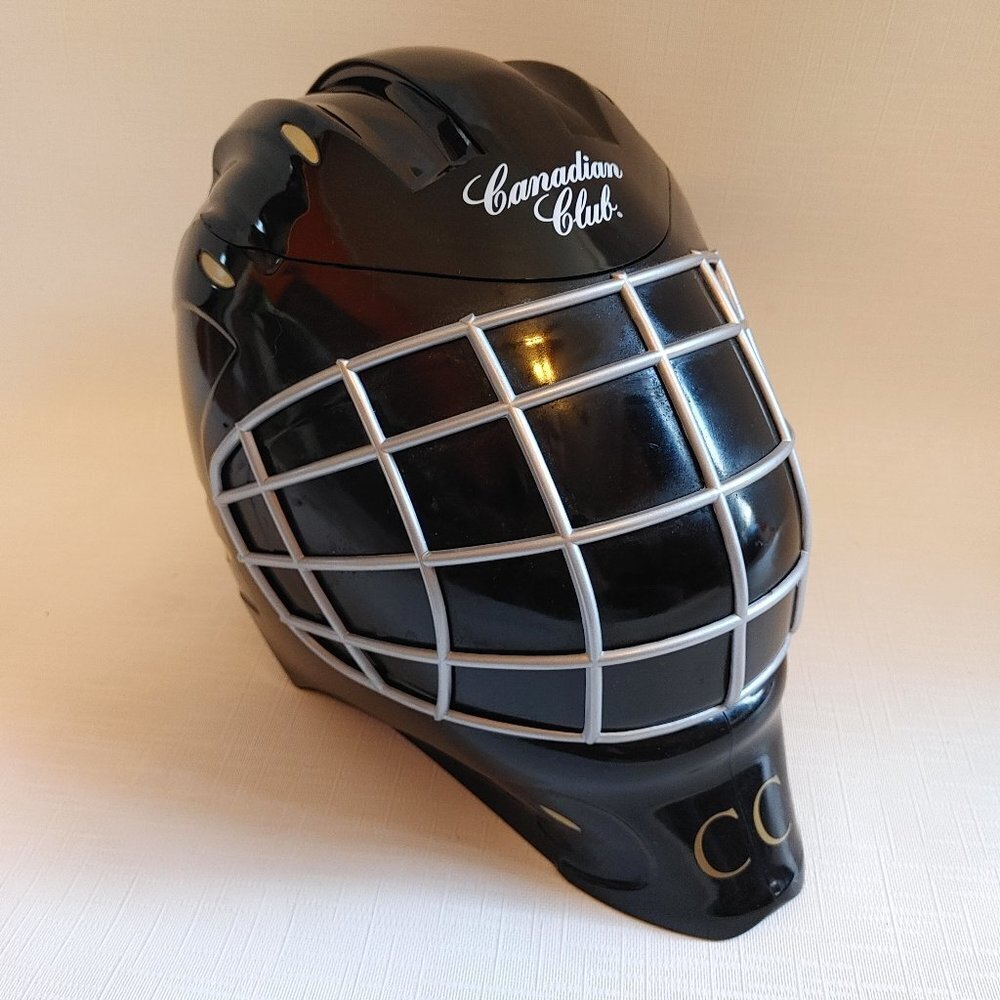 Canadian Club Goalie Mask Ice Bucket with C.C. LOGO Whiskey PUB Man Cave